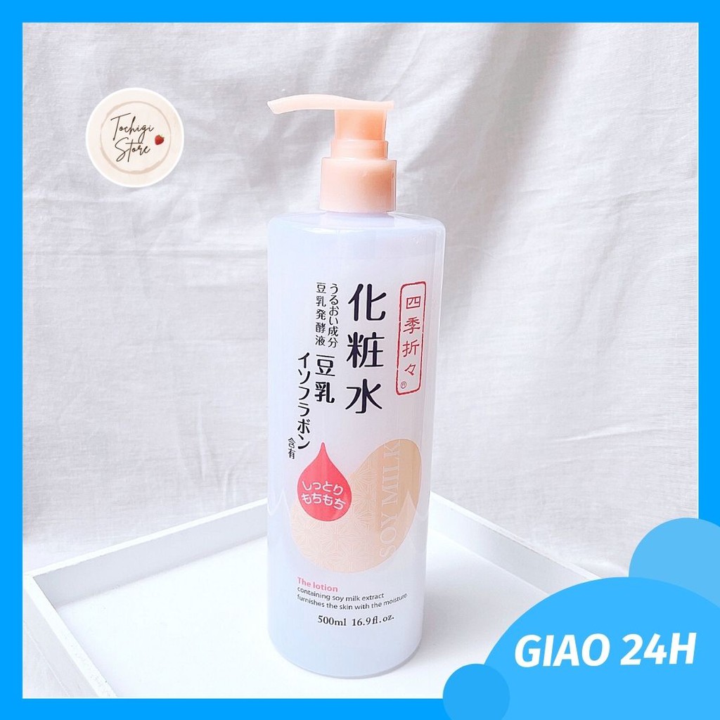 Nước hoa hồng đậu nành dưỡng ẩm Kumano Soy Milk Shikioriori Nhật Bản 500ml