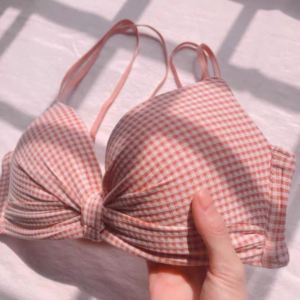 Bộ đồ lót - Áo ngực su nơ kẻ cao cấp không gọng - Mbra94 | BigBuy360 - bigbuy360.vn