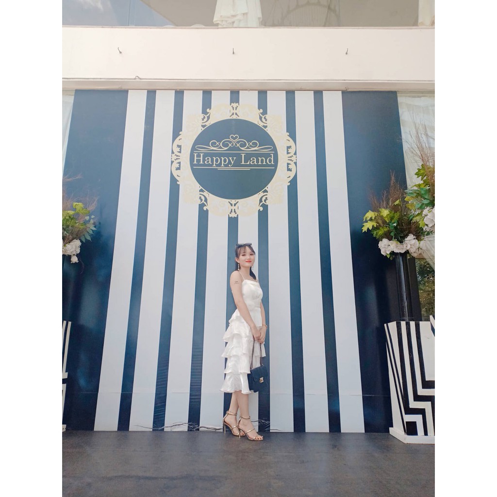 [ xả kho ] MiD Đầm 2 dây trắng V1095 Mie Design ảnh thật