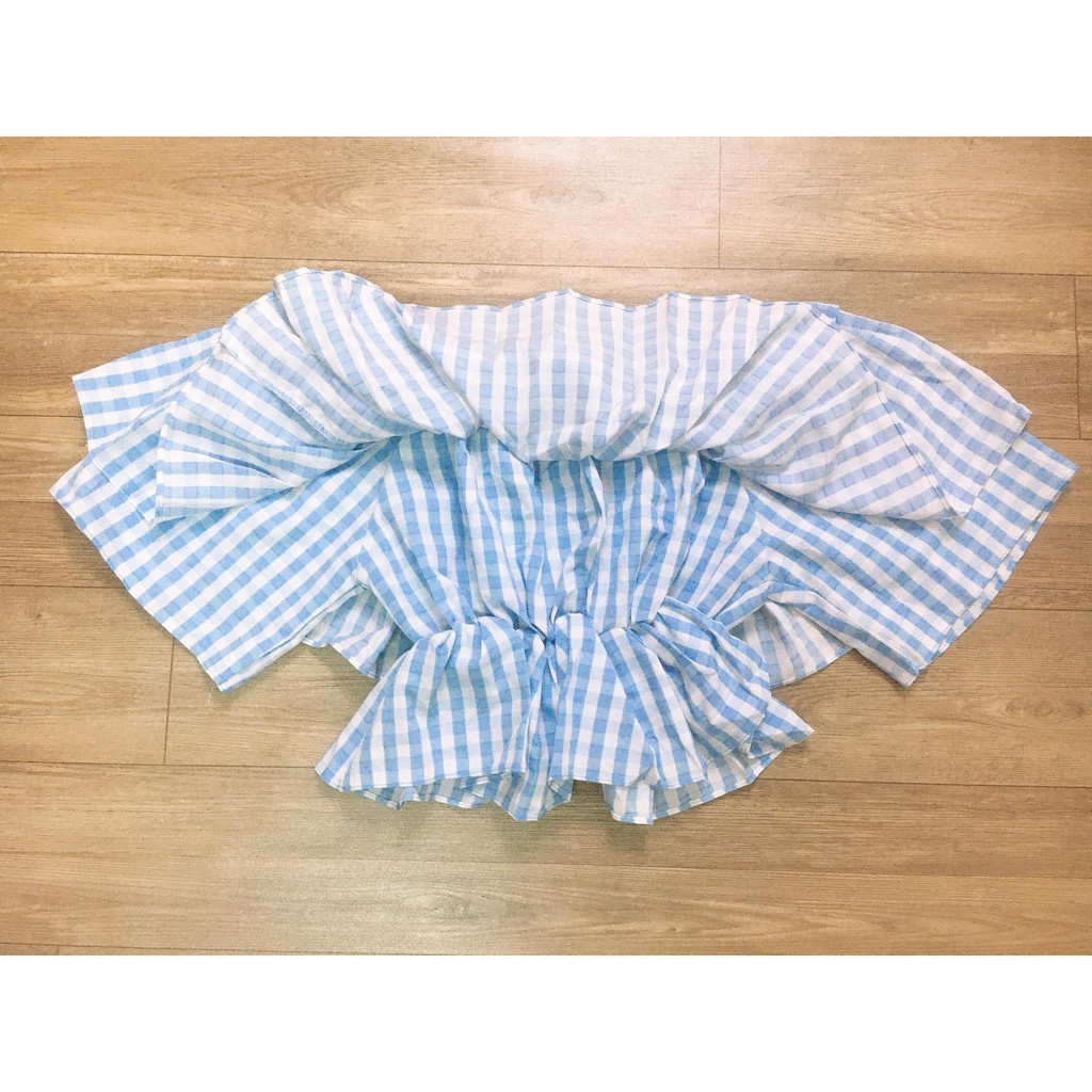 ÁO KIỂU CARO CROPTOP PHỐI BÈO TRƯỚC NGỰC | BigBuy360 - bigbuy360.vn