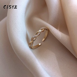 Nhẫn hở đính đá zircon nhân tạo thời trang đơn giản cho nữ