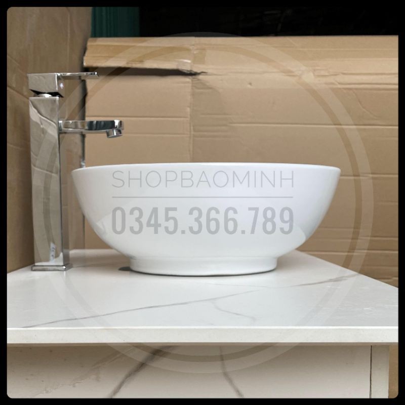 Chậu rửa mặt - Lavabo bát đặt bàn size nhỏ (KT 37x14cm)