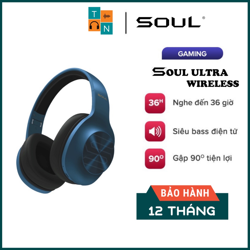 Tai Nghe Bluetooth Headphone Soul Ultra Wireless Dynamic Bass, Bluetooth 5.0 - Chính Hãng BH 12 Tháng