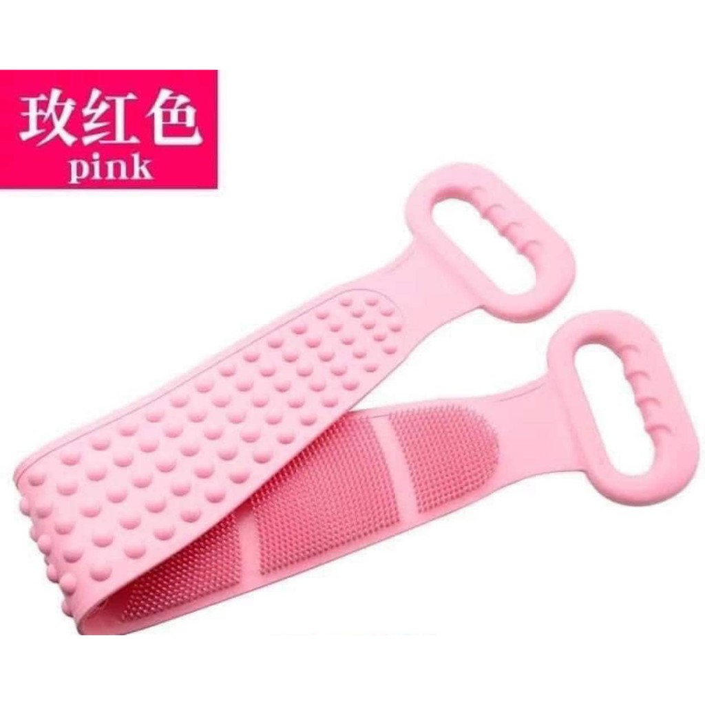 Dây Tắm cọ tắm đai tắm chà lưng có gai bằng gel silicon mềm massage thư giãn