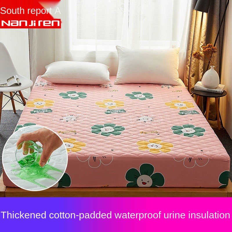 Vỏ Bọc Đệm Tã Lót Cổ Bằng Cotton Dày Dặn Chống Thấm Nước Có Nắp Bảo Vệ Cho Người Già