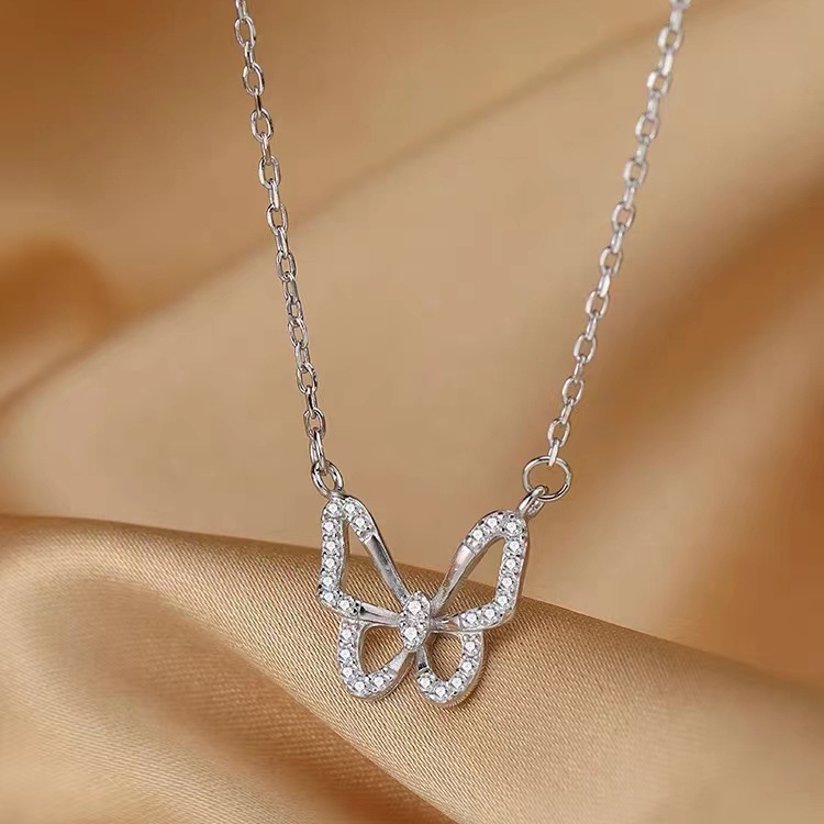 Dây Chuyền Mặt Nơ Đính Đá Phong Cách Thời Trang Nhật Hàn