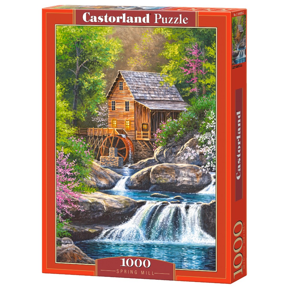 Xếp hình puzzle mùa xuân ở ngôi nhà nhỏ ven sông 1000 mảnh CASTORLAND C-104055