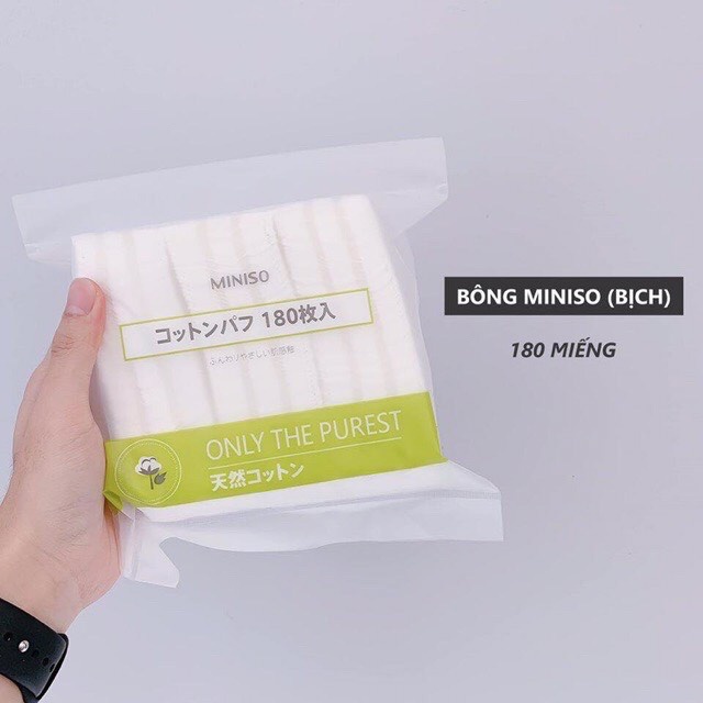 Bông tẩy trang 180 miếng cotton pad Miniso Nhật