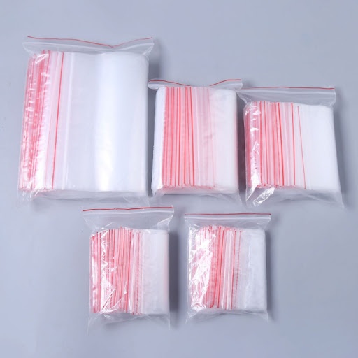 100gram Bịch Túi Zip Chỉ Đỏ Đựng Gia Vị, Thực Phẩm, Thuốc Tây, Loại Tốt, Dày - Ấn Vào Chọn Size