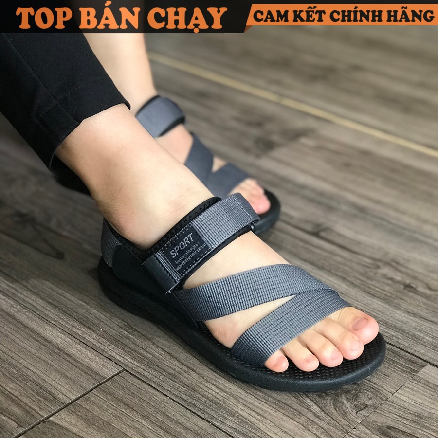 Giày xăng đan nữ quai chéo vải dù cotton RV871R - Sandal nữ Rova