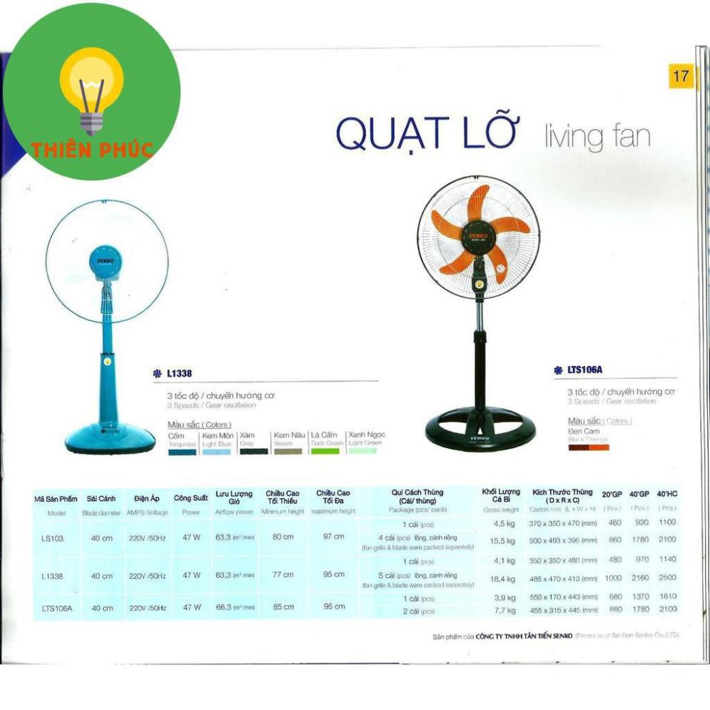 Quạt lở thân sắt mạ crom SENKO LTS106A - Bảo hành Chính hãng