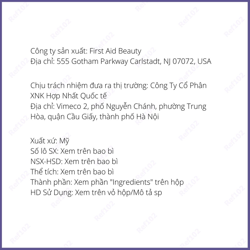 Kem dưỡng ẩm phục hồi First Aid Beauty Ultra Repair CREAM Intense Hydration và Face MOISTURIZER