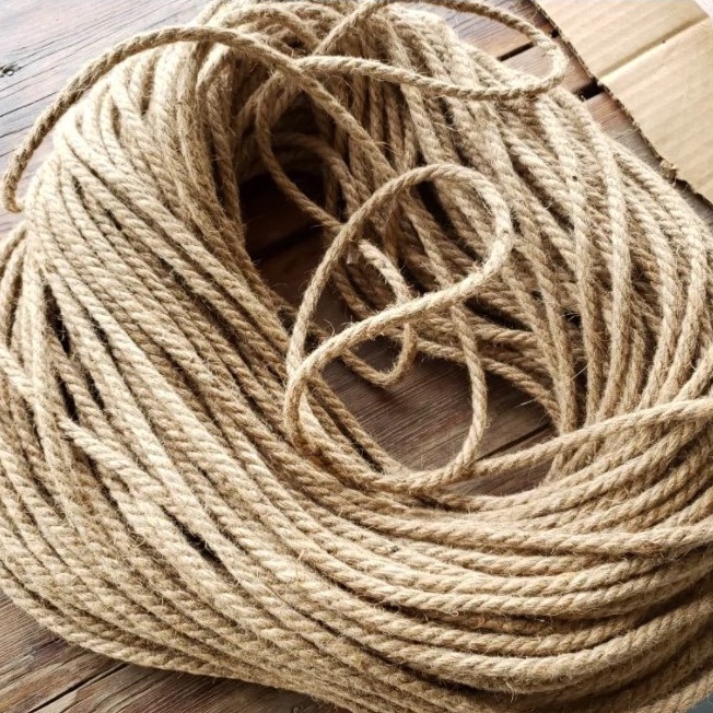 Dây thừng 4mm, dài 10m, dây thừng trang trí, dây đay, decor, cuộn dây thừng, cào móng mèo, handmade