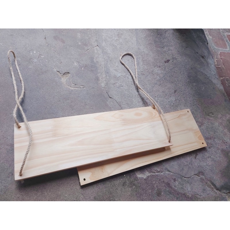 Kệ gỗ treo tường dây thừng loại 1 tầng đa năng trang trí KÍCH THƯỚC 10X30CM
