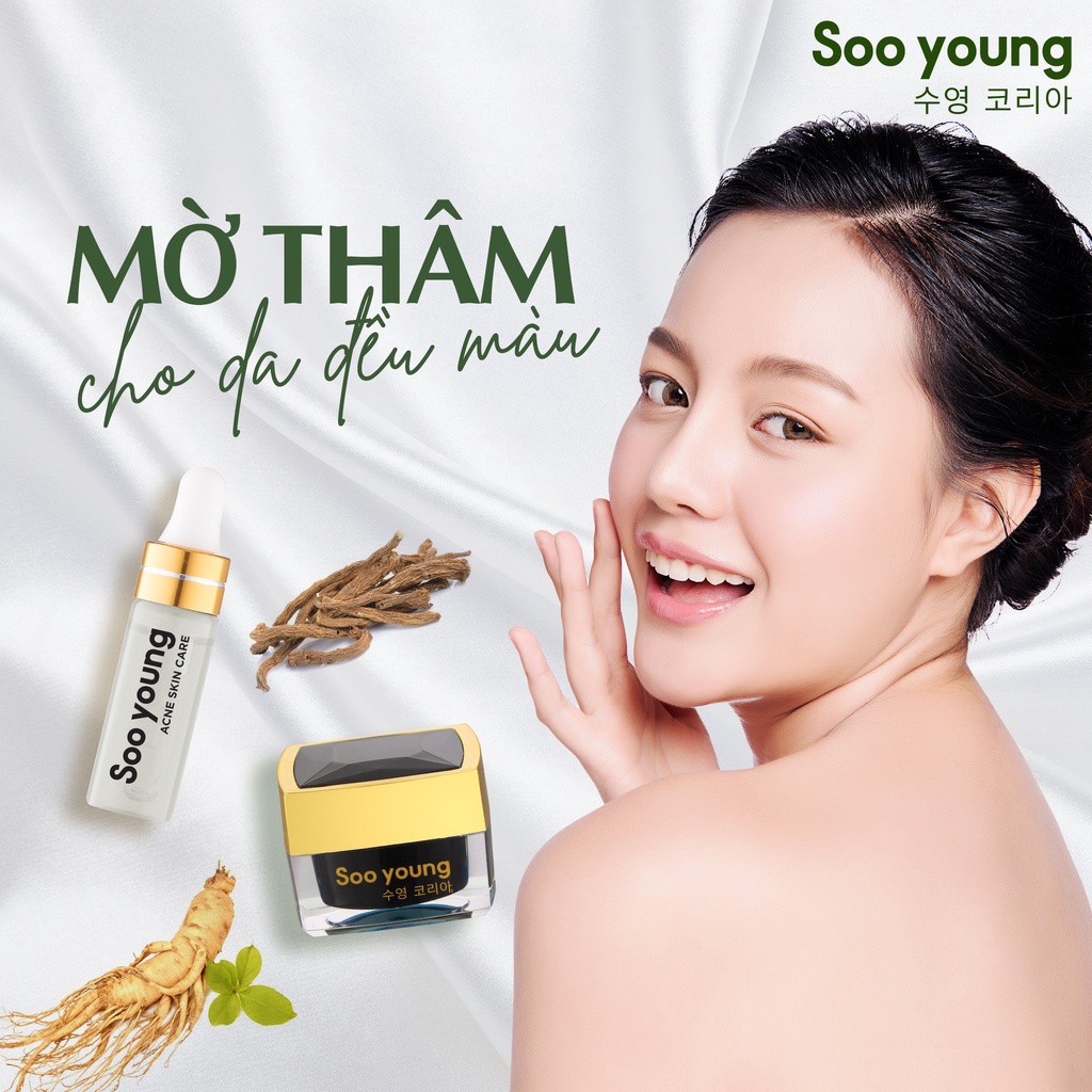 Bộ Đôi Kem Loại Bỏ Mụn,Thâm Mờ Sẹo Soo Young Hàn Quốc,Bộ Dưỡng Chăm Sóc Da Bảo Vệ Sắc Đẹp Có Dưỡng Ẩm,Làm Đẹp Da,Giá Rẻ