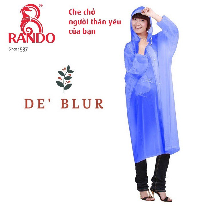 [NÊN MUA] Áo mưa dây kéo trong màu RANDO PONCHO