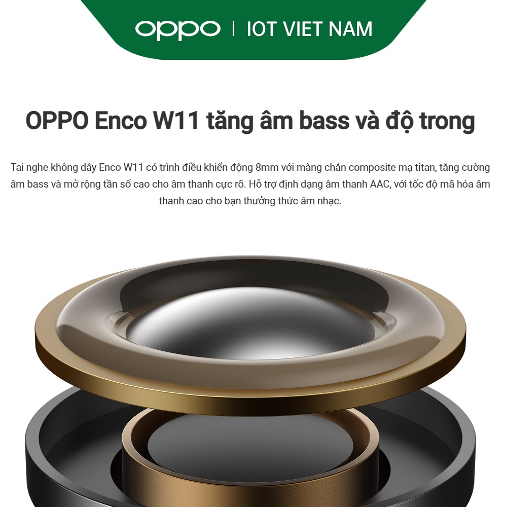 Tai nghe True Wireless Oppo Enco W11 - Hàng Chính Hãng