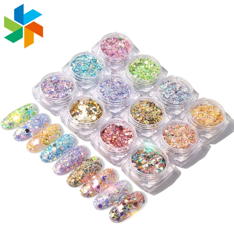 Bộ 12 Hộp Kim Tuyến Trang Trí Móng Tay Jp6