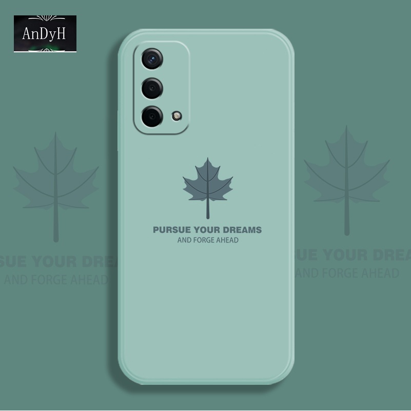 Ốp điện thoại silicon nhám hình lá phong có dây đeo thời trang cho Oppo A7X F9 A9 A9X F11 A72 5g A73 5g A53 5g F15