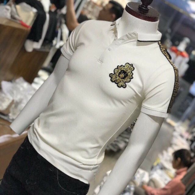 Áo thun cổ nam nữ cao cấp đẹp thêu logo sọc vai 11