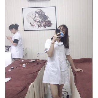 Áo Blu màu trắng dáng lỡ - Chất vải mềm mịn - Đủ size S-M-L-XL