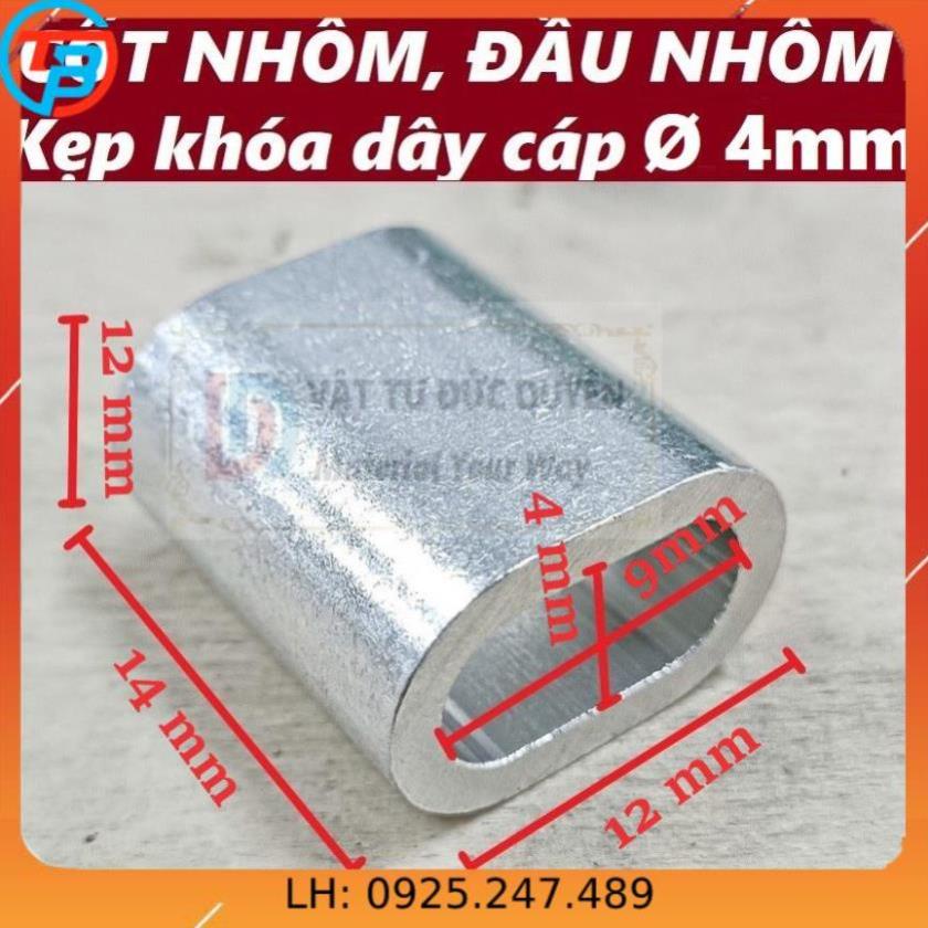 Cốt nhôm đầu nhôm khóa dây cáp Phi [ 4mm ] CÁP THÉP Thái Bình VinàN