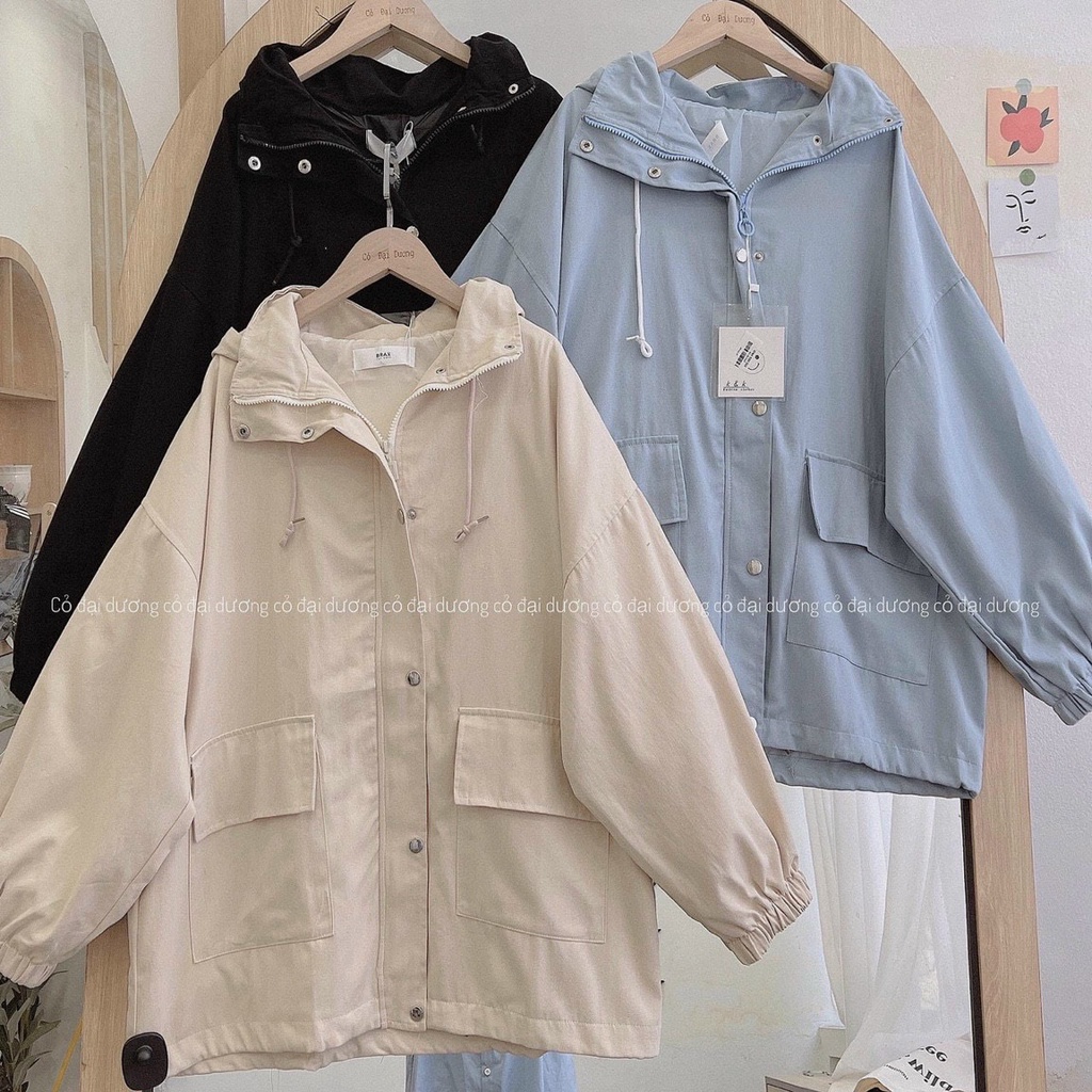 Áo Khoác Túi Hốp Chất Vải Da Lộn , Áo Khoác Cúc Gài Ulzzang Form rộng