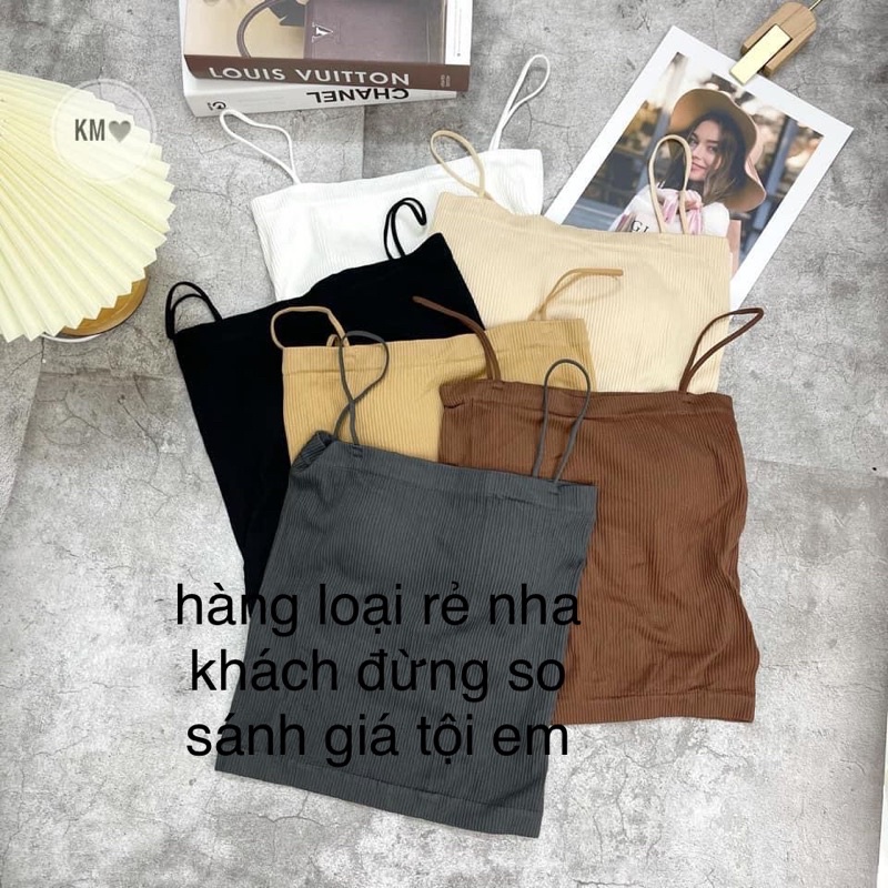 Áo hai dây thun tăm dày dăn có mút ngực hàng loại 1