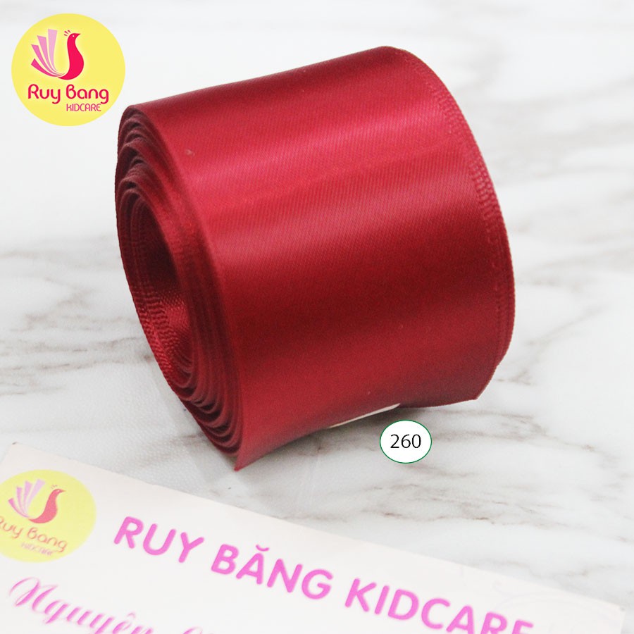 [Mã SKAMLTSM9 giảm 10% đơn 99K] Ruy băng satin 2 mặt sz 38mm rb lụa chuyên dụng làm nơ và hoa vải handmade tone đỏ