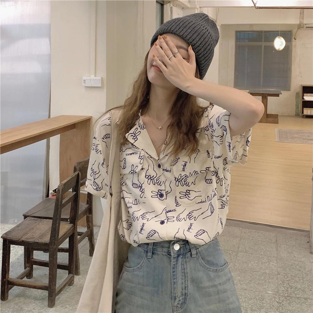 Áo Sơ Mi Ngắn Tay In Họa Tiết Vui Nhộn 49776