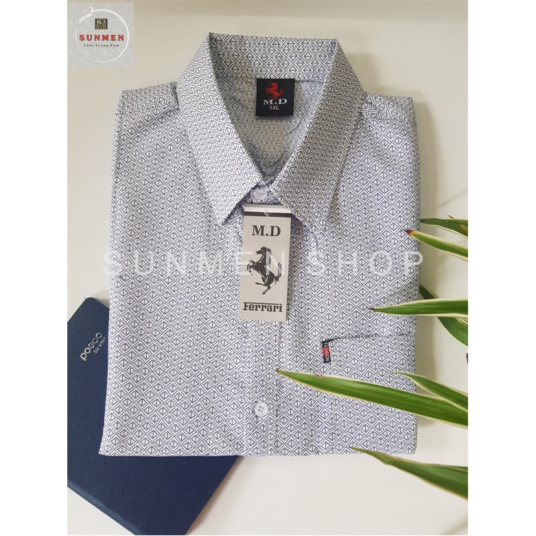 [HCM]Áo Sơ Mi Nam Trung Niên Tay Ngắn Họa Tiết Bông Đẹp SUNMEN ASMTN01 Size Từ 50-85kg