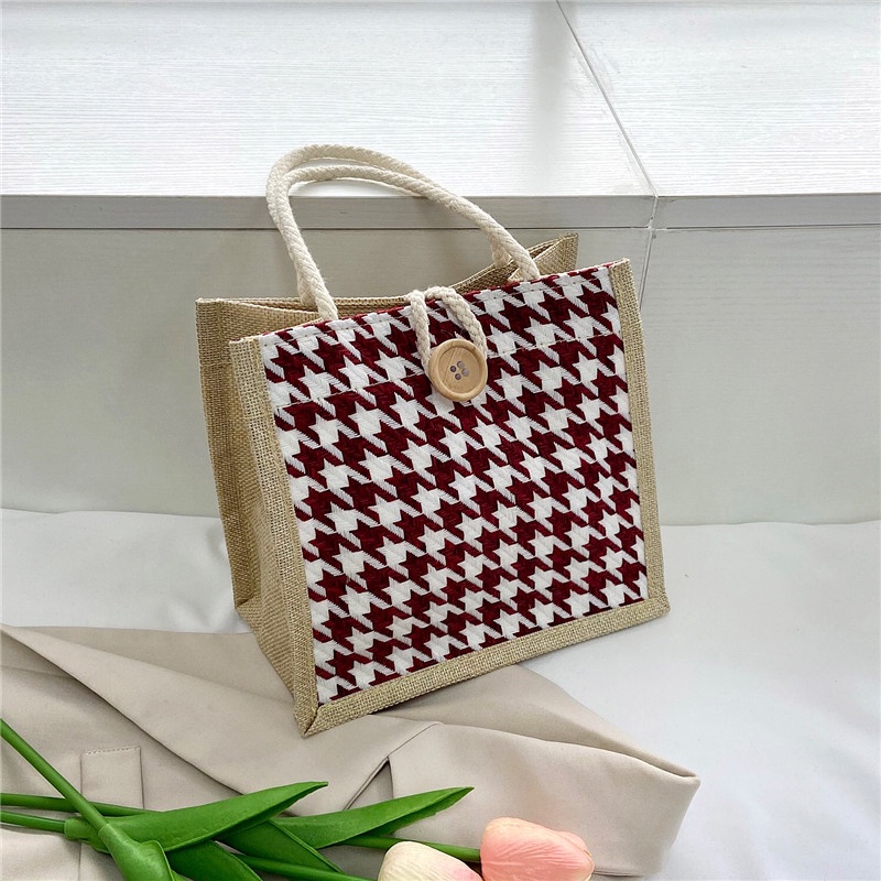 Túi Xách Canvas Đựng Hộp Cơm Trưa Xinh Xắn