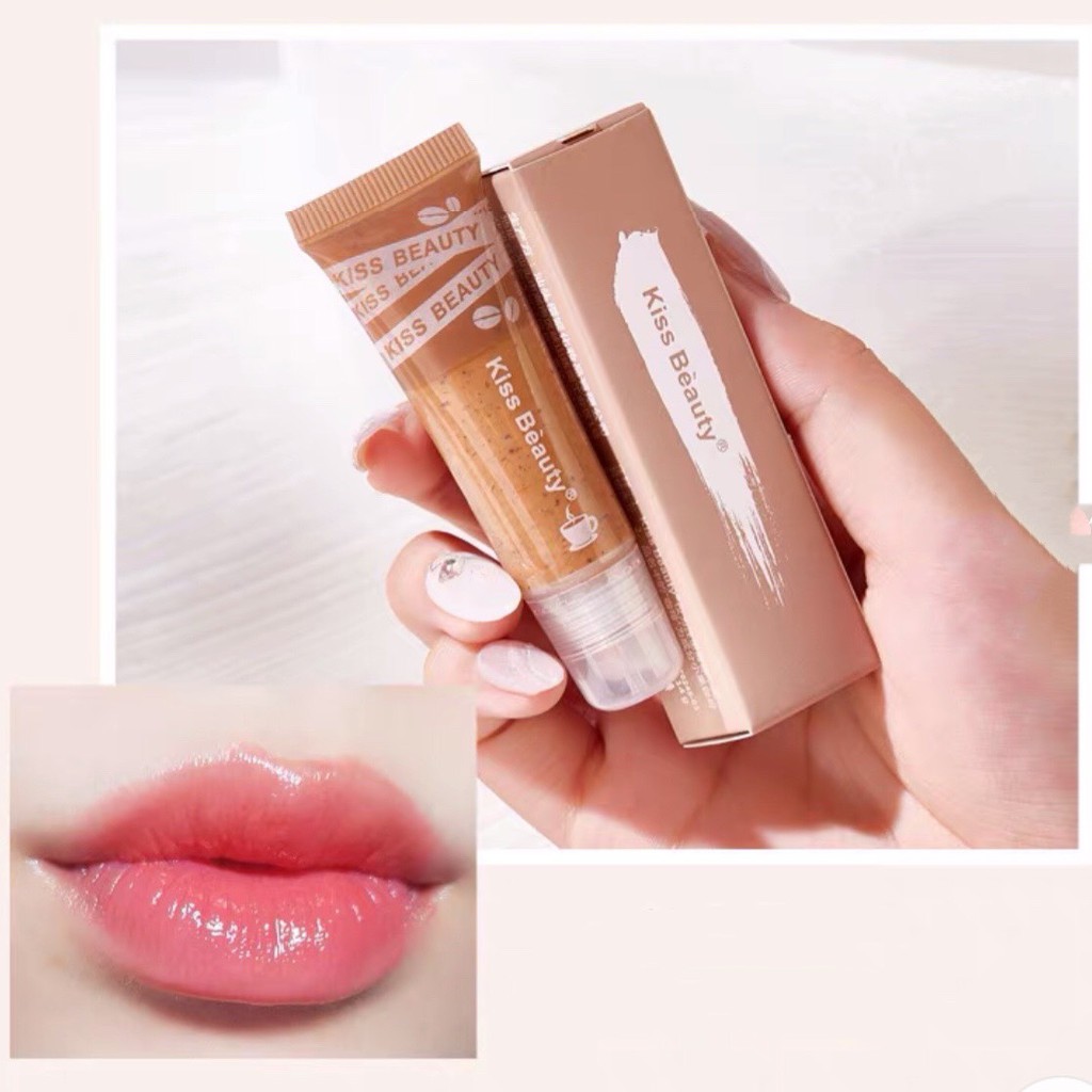 Tẩy da chết môi cà phê KISS BEAUTY Coffee Embellishing Lip Scrub tẩy sạch cho môi mềm mại KISS15