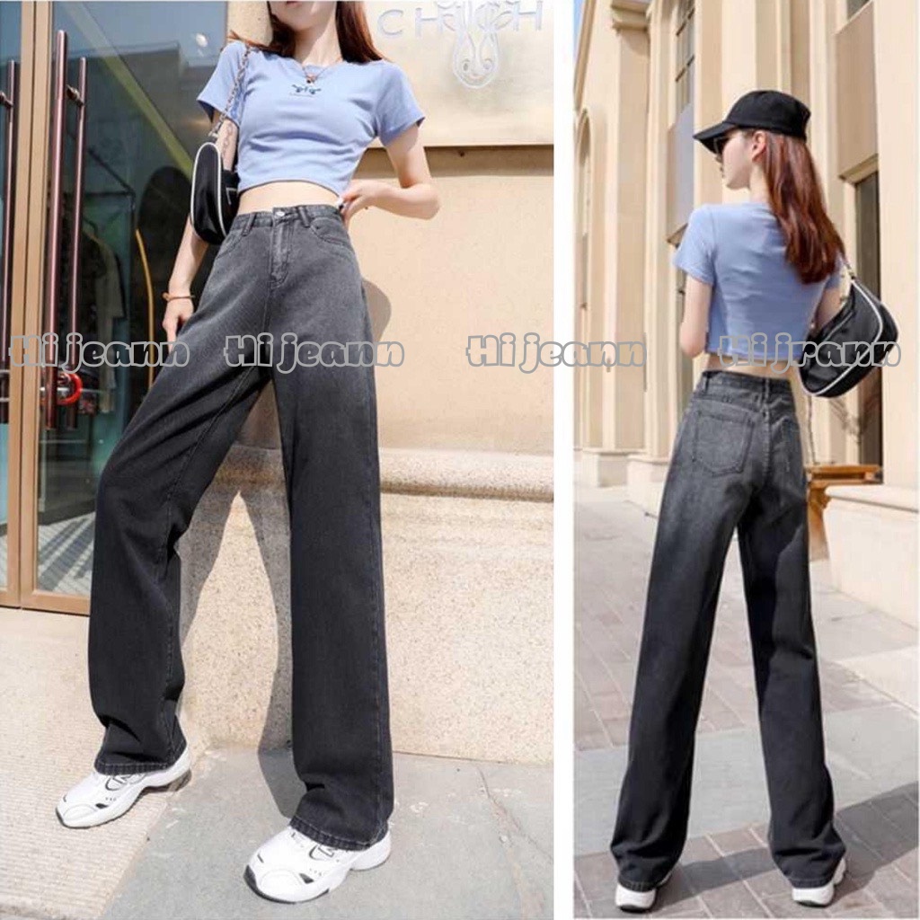Quần jean nữ Xuông loang , Lưng Cao ,Chất dày dặn Siêu Hot Hit