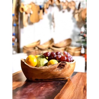 Khay gỗ lũa hình thuyền Decor /Trang Trí