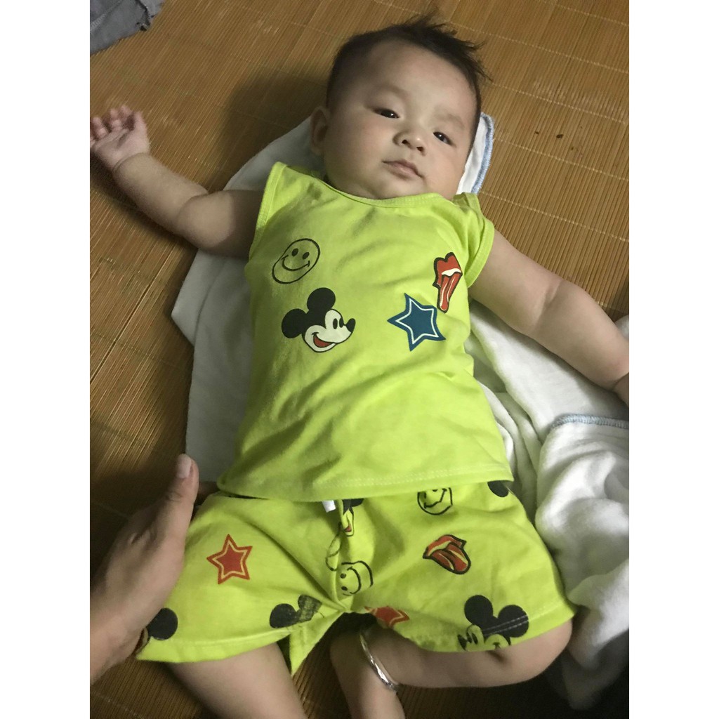 (FLASH SALE) Hàng loại 1 - Sét 5 bộ sát nách dâu cho bé từ 3-12kg