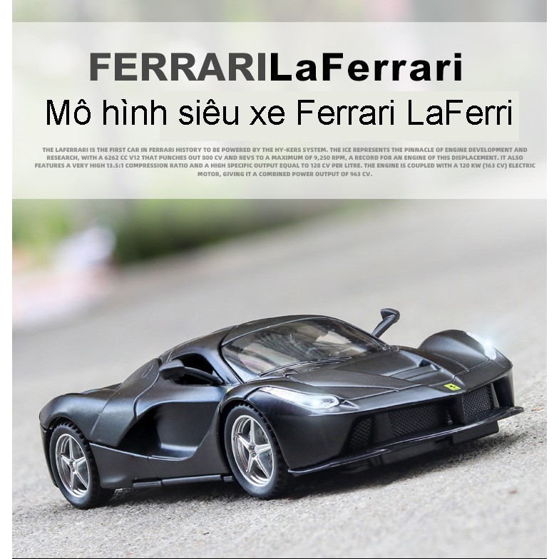 Mô hình siêu xe Ferrari Laferrari 2020 tỉ lệ 1:32 hãng Double Horses chất liệu hợp kim mô phỏng chi tiết, sắc sảo