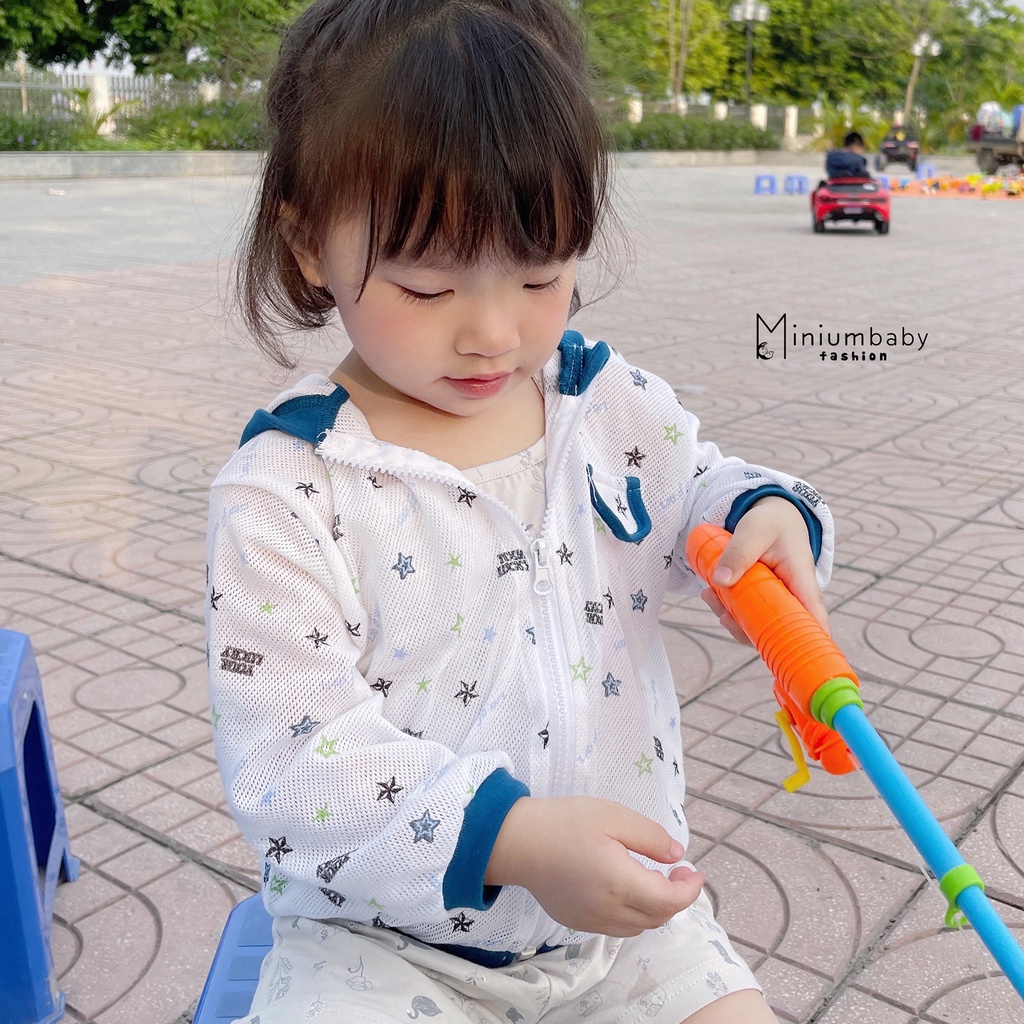Áo khoắc chống nắng lưới thời trang cho bé trai/gái chất liệu cotton, miniumbabyfashion CN1211