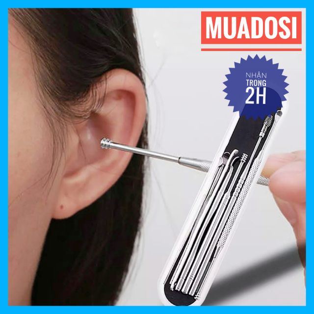 Bộ Dụng Cụ Ráy Tai Inox 7 Món Bằng Inox