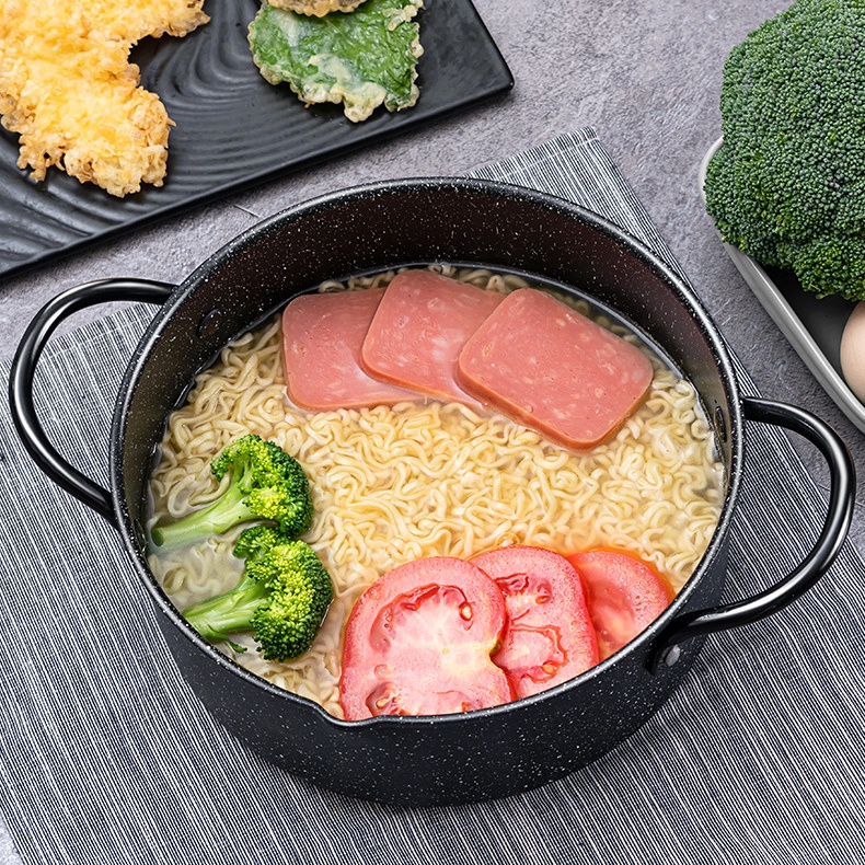 Nồi chiên chống dính sâu lòng kiểu Nhật Bản size 20cm vân đá kèm vỉ lọc để ráo dầu inox