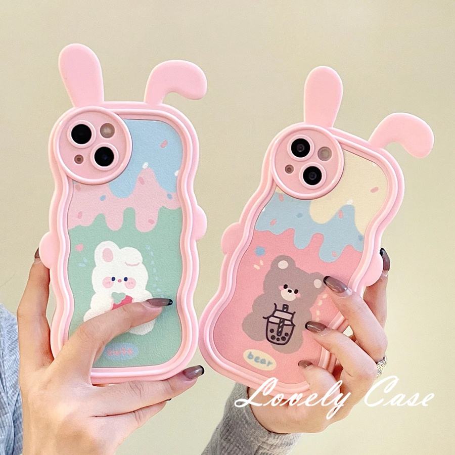 IPhone 14 13 12 11 Pro Max Xs Max Xr XỐp Điện Thoại Họa Tiết Que Kem / Thỏ Cho