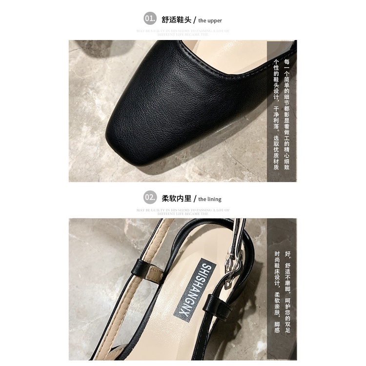 Giày Cao Gót Mũi Nhọn Gót Dày Hở Ngón Phối Ren Và Khóa Cài Sau Lưng Thời Trang Xuân Hè Dành Cho Bạn Nữ