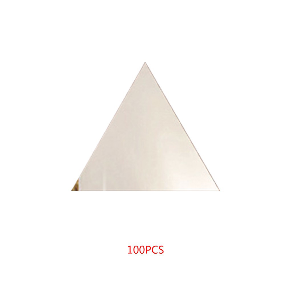 100pcs/set Triangular Mirror Sticker 3D DIY Room Home Decoration Wallpaper