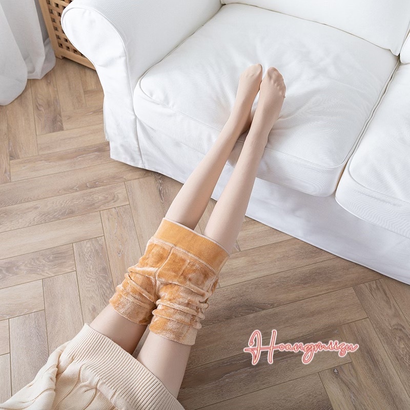 Quần tất lót lông xuất Nhật da chân che khuyết điểm lông cừu, quần mùa đông chùm cả bàn siêu ấm chống rét QT12