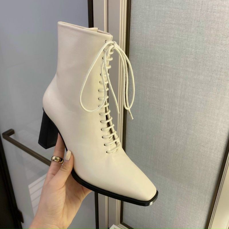 X(ẢNH THẬT) Boot Cổ Thấp Gót 7p Dây Buộc Sexy  Da Mềm Êm Fullbox Cao Cấp