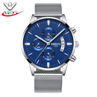 Đồng hồ nam Nibosi 2309 dây thép đan lưới