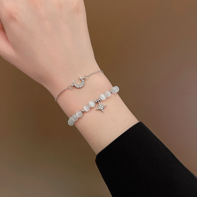 Vòng đeo tay chuỗi hạt đá opal thời trang cá tính cho nữ