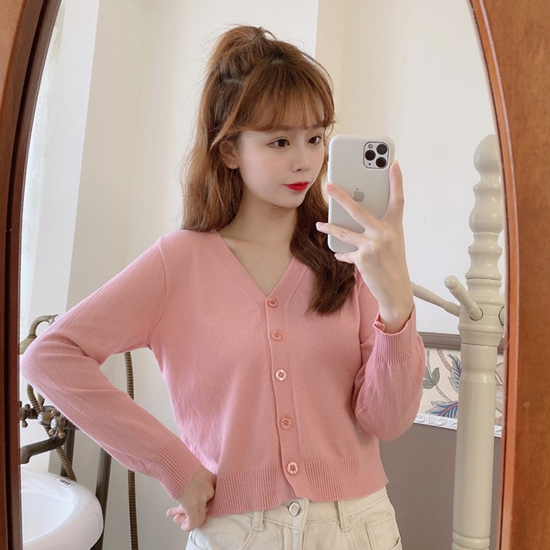 áo len khoác ngoài đính cúc