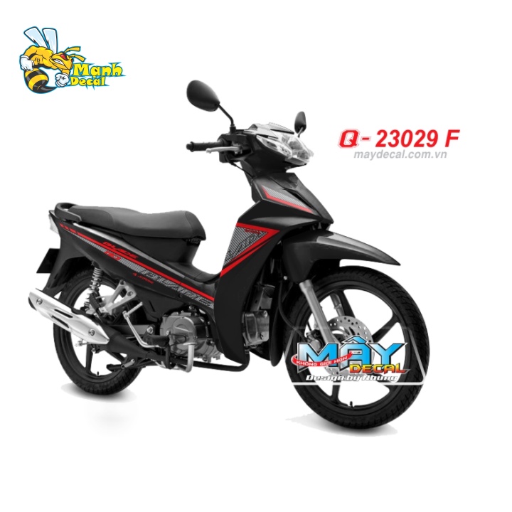 Ten rời xe wave blade 110 sọc dán xe đen nhám