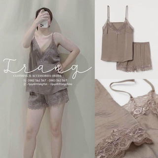 BỘ NGỦ LỤA VIỀN CỔ REN